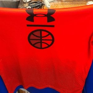 Under Armour Basketball Shirt. Youth XL, Red and Black.